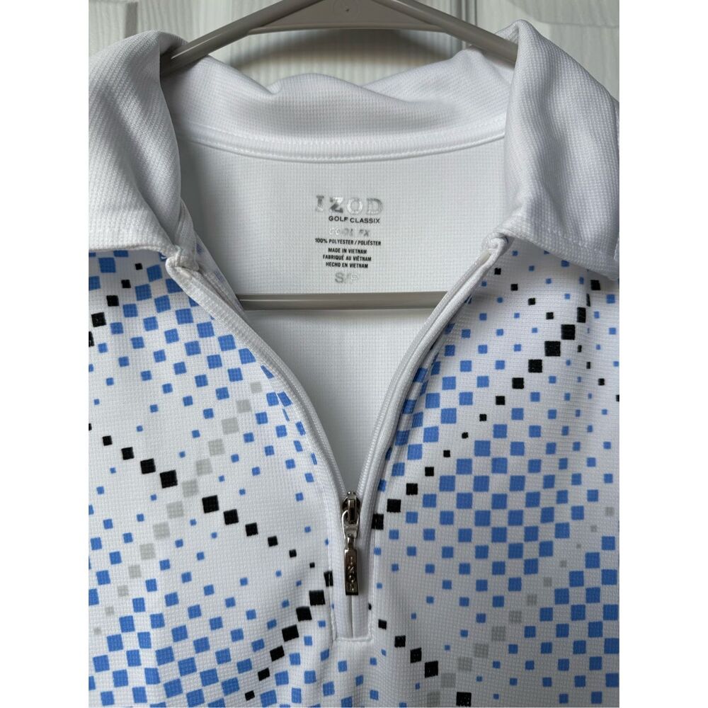 Izod Golf Classic Cool FX Golf Short Sleeve White Polo Retro - Picture 2 of 3